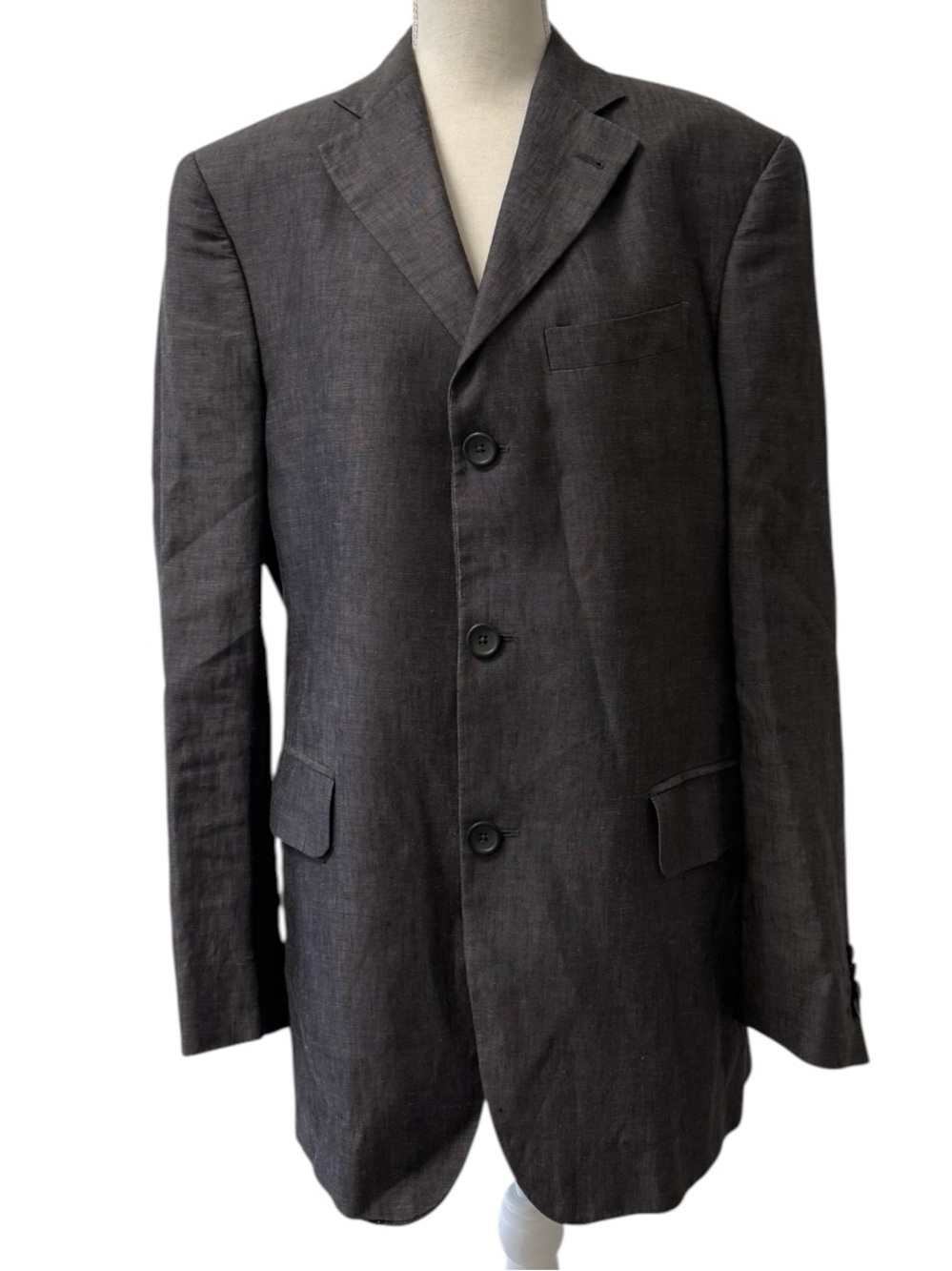 Men's Dark Gray Three-Button Blazer